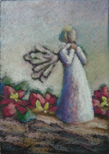 Painting titled "My Angel" by Gloria Nilsson, Original Artwork, Oil