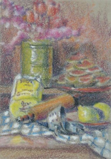 Painting titled "Hearts and Flours" by Gloria Nilsson, Original Artwork, Oil
