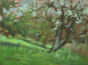 Malerei mit dem Titel "Spring Sonant, Baue…" von Gloria Nilsson, Original-Kunstwerk, Öl