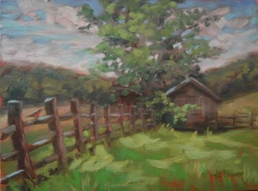 Painting titled "Converging Landscape" by Gloria Nilsson, Original Artwork, Oil