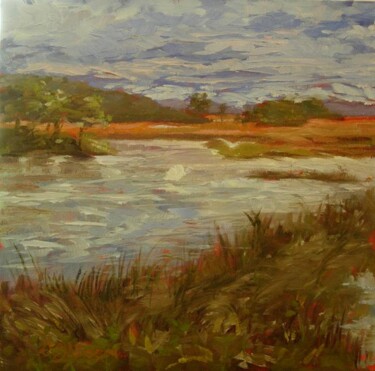 Painting titled "Mid-Day, Lyme, Conn…" by Gloria Nilsson, Original Artwork, Oil