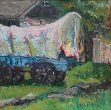 Painting titled "Prairie Schooner" by Gloria Nilsson, Original Artwork, Oil