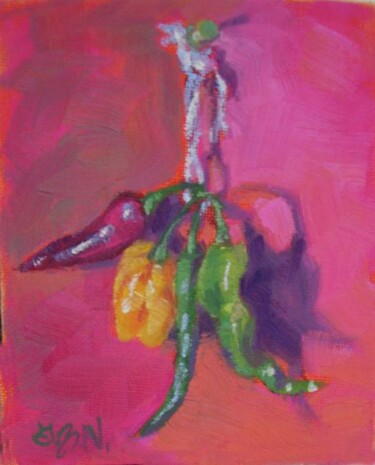 Painting titled "All Tied Up" by Gloria Nilsson, Original Artwork, Oil