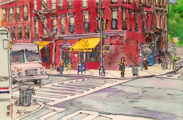 Painting titled "On the Corner, Broo…" by Gloria Nilsson, Original Artwork, Other