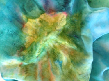 Картина под названием "Floral Burst Silk/W…" - Gloria Nilsson, Подлинное произведение искусства, Акрил