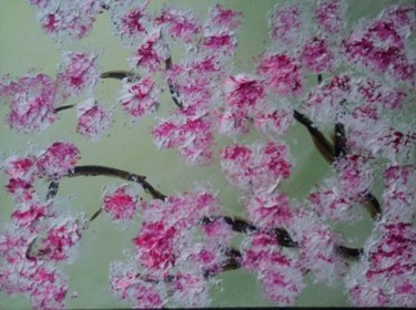 Painting titled "Cherry Blossoms" by M Elisabeth Howell, Original Artwork, Oil