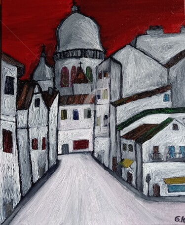 Pittura intitolato "Montmartre" da Gm Art, Opera d'arte originale, Olio