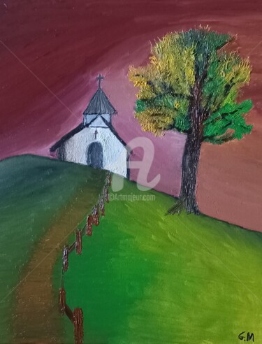 Pintura titulada "La Chapelle" por Gm Art, Obra de arte original, Oleo
