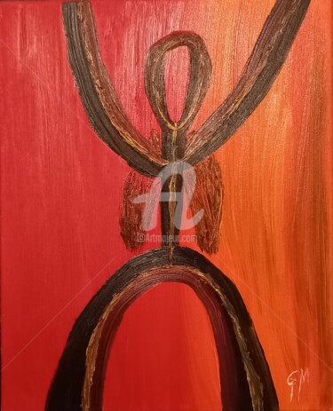 Картина под названием "Ange 4" - Gm Art, Подлинное произведение искусства, Масло