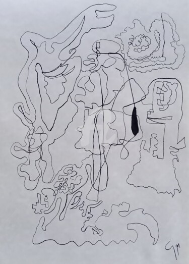 Desenho intitulada "Automatisme 7" por Gm Art, Obras de arte originais, Tinta