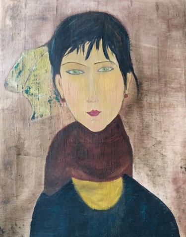 Schilderij getiteld "La Petite Marie d'a…" door Geneviève Madrigal, Origineel Kunstwerk, Olie Gemonteerd op Frame voor houte…