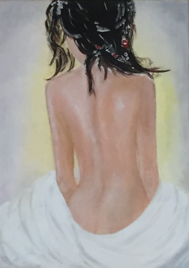 Painting titled "NYMPHEA" by Geneviève Madrigal, Original Artwork, Oil