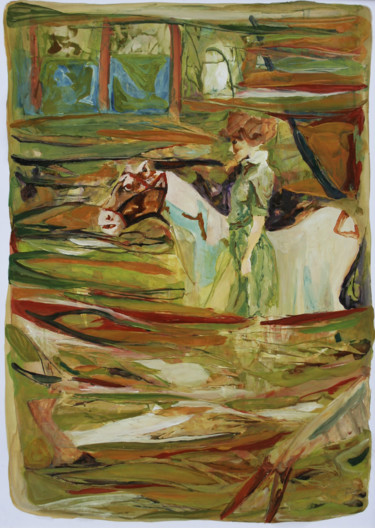 Peinture intitulée "légende cavalière" par Grégory M. Compagnon, Œuvre d'art originale, Huile