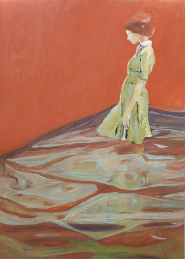 Painting titled "orange" by Grégory M. Compagnon, Original Artwork, Oil