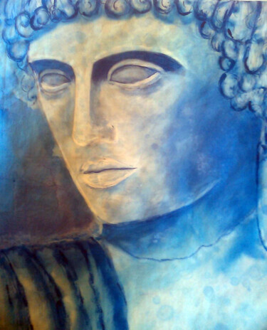 Painting titled "Απόλλωνας (διασκευή)" by Georgia Melanitou (G.M.), Original Artwork, Pigments