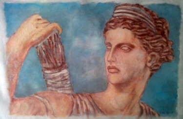 Painting titled "Αρτέμιδα, η γήινη" by Georgia Melanitou (G.M.), Original Artwork, Pigments