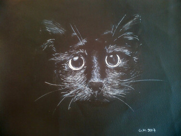 Dessin intitulée "Γραμμές γάτας" par Georgia Melanitou (G.M.), Œuvre d'art originale, Marqueur