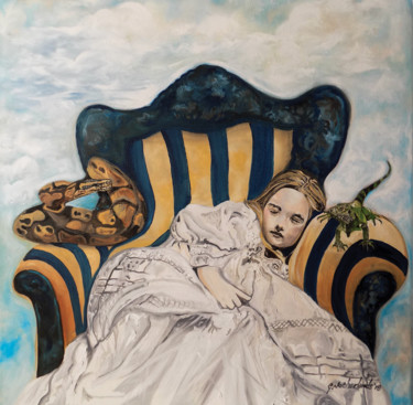 Ζωγραφική με τίτλο "Dream girl" από Grant Netherlands, Αυθεντικά έργα τέχνης, Λάδι