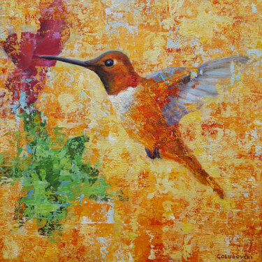 Pittura intitolato "hummingbirds" da Nikola Golubovski, Opera d'arte originale, Acrilico