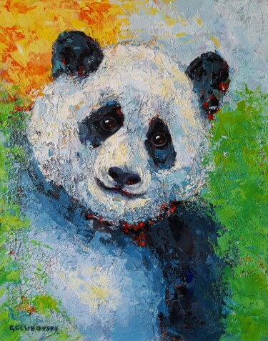 Painting titled "panda" by Nikola Golubovski, Original Artwork, Acrylic
