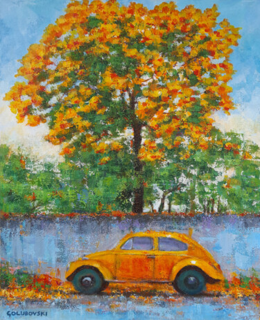 Painting titled "volkswagen beetle" by Nikola Golubovski, Original Artwork, Acrylic