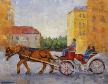 Painting titled "carriage" by Nikola Golubovski, Original Artwork, Acrylic