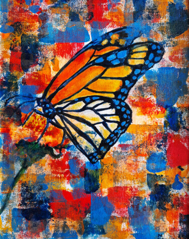 Картина под названием "butterfly" - Nikola Golubovski, Подлинное произведение искусства, Акрил
