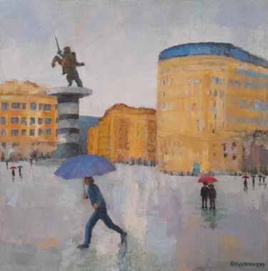 Pittura intitolato "rainy day" da Nikola Golubovski, Opera d'arte originale, Acrilico