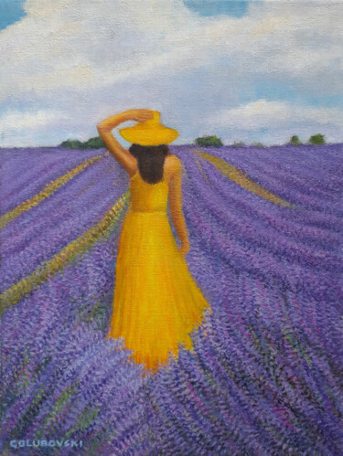 Painting titled "lavander 2" by Nikola Golubovski, Original Artwork, Acrylic