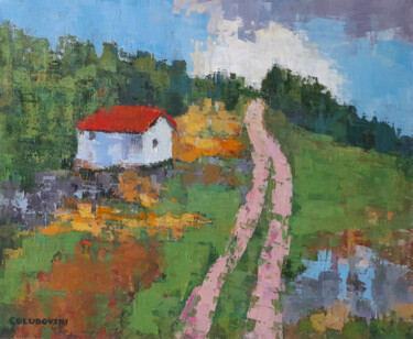 Peinture intitulée "landscape 2" par Nikola Golubovski, Œuvre d'art originale, Acrylique