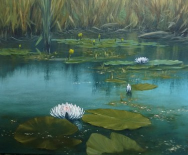 Peinture intitulée "Летний пруд" par Andrei Ulanov, Œuvre d'art originale, Huile