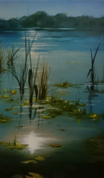 Картина под названием "Солнце в Унаве" - Андрей Уланов, Подлинное произведение искусства, Масло