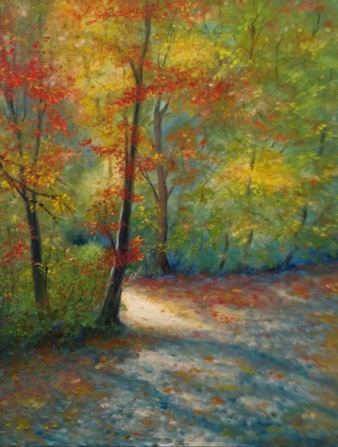 Картина под названием "Золотая осень" - Андрей Уланов, Подлинное произведение искусства, Масло