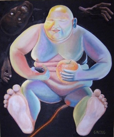 Peinture intitulée "Déséquilibre" par Saïd Gnoug, Œuvre d'art originale, Huile