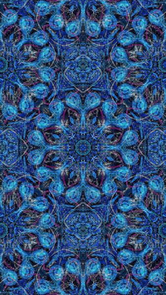 Arts numériques intitulée "BLUE ROSETTE" par Go Rk Art __________, Œuvre d'art originale, Travail numérique 2D