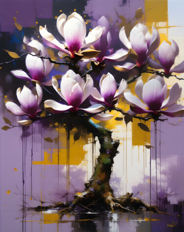 Arte digitale intitolato "Magnolia" da Go San, Opera d'arte originale, Pittura digitale