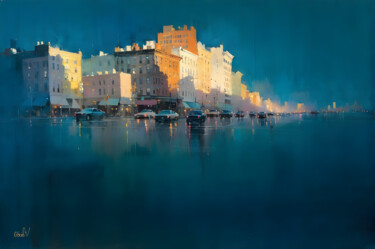 Digital Arts titled "urban blue" by Go San, Original Artwork, Digital Painting