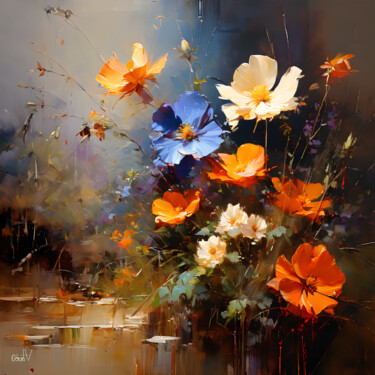 Arts numériques intitulée "the power of flowers" par Go San, Œuvre d'art originale, Peinture numérique
