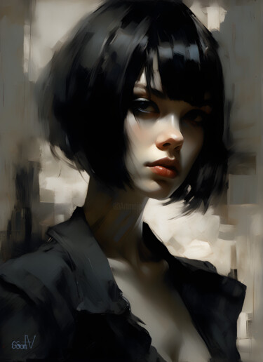 Digital Arts titled "beautiful girl" by Go San, Original Artwork, Digital Painting