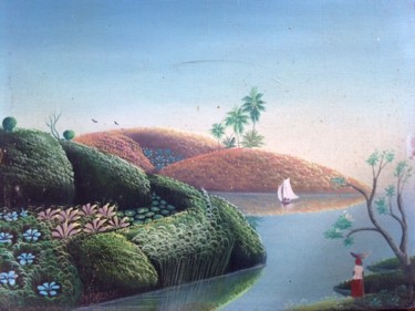 Peinture intitulée "Paysage Naïf N 1" par Guillaume Ourliac, Œuvre d'art originale