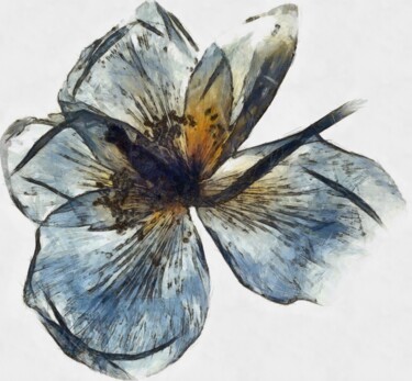 Digital Arts titled "MODEST FLOWER" by Nelli Utalishvili, Original Artwork, Digital Painting