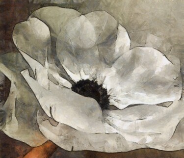 Digital Arts titled "WHITE FLOWER" by Nelli Utalishvili, Original Artwork, Digital Painting