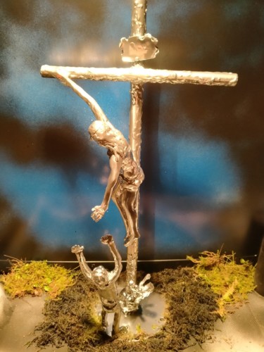 Skulptur mit dem Titel "Return of jesus" von Roberto Gobessi, Original-Kunstwerk, Edelstahl