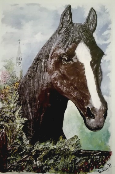 Peinture intitulée "Cavallo (1)" par Roberto Gobessi, Œuvre d'art originale, Tempera