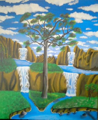 Peinture intitulée "LANDSCAPE IMAGINATI…" par Flooyd, Œuvre d'art originale, Acrylique
