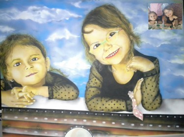 Peinture intitulée "Les 2 soeurs" par Flooyd, Œuvre d'art originale, Acrylique