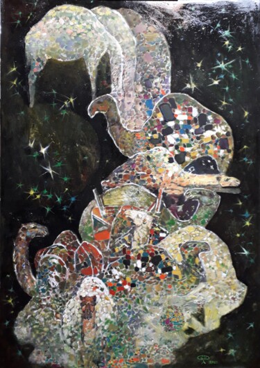 Painting titled "Universe" by Gochmuradov Gahryman, Original Artwork, Oil
