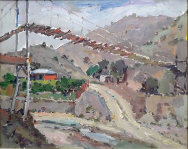 Painting titled "Bridge" by Gochmuradov Gahryman, Original Artwork, Oil