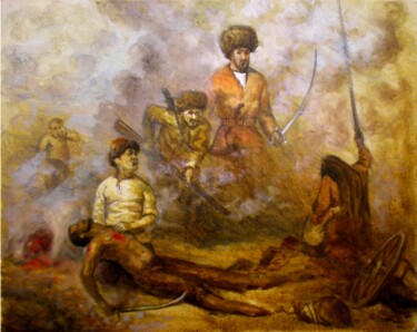 Pittura intitolato "Gokdepe war" da Gochmuradov Gahryman, Opera d'arte originale, Olio