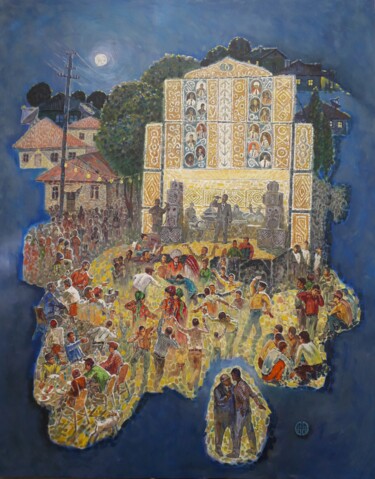 Pintura intitulada "Wedding" por Gochmuradov Gahryman, Obras de arte originais, Óleo
